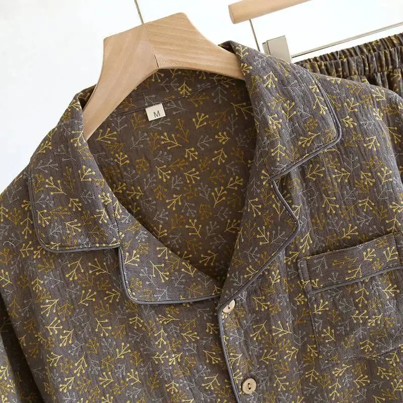 الصيف القطن ملابس خاصة الرجال رقيقة قصيرة الأكمام سترة قمم مع السراويل 2 قطعة زائد حجم المنزل منامة مجموعة