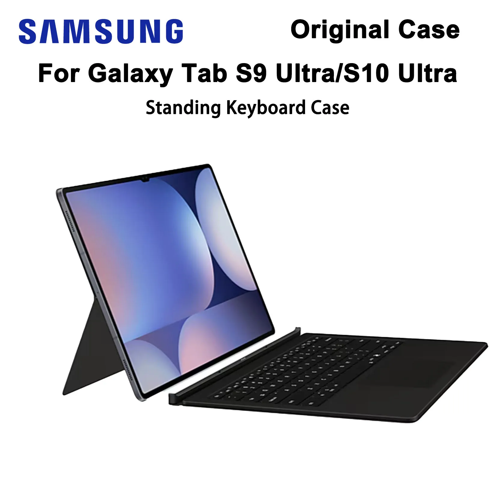 

Original Samsung Case For Galaxy Tab S9 Ultra/S10 Ultra Standing Tablet Keyboard Cover With Touchpad Black Protection