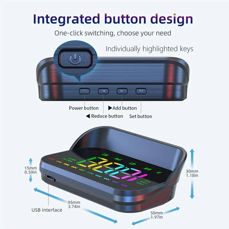 M23 Color GPS HUD Heads Up Display Windshield Projector Speedometer MPH Compass Direction Car