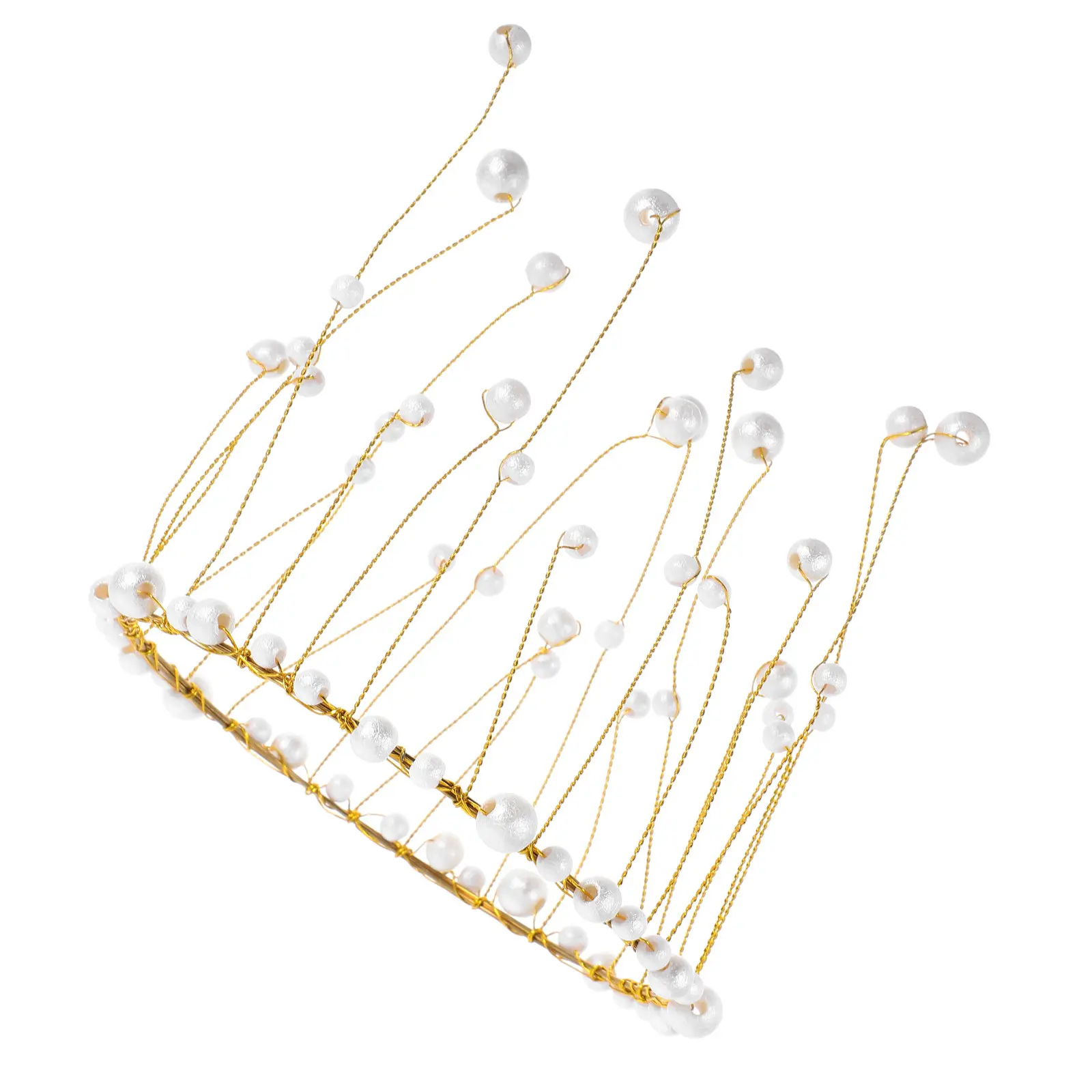 Pearl Crown Cake Topper Tiara for Birthday Wedding Party Decoration – Lifelike Pearls on Copper Wire