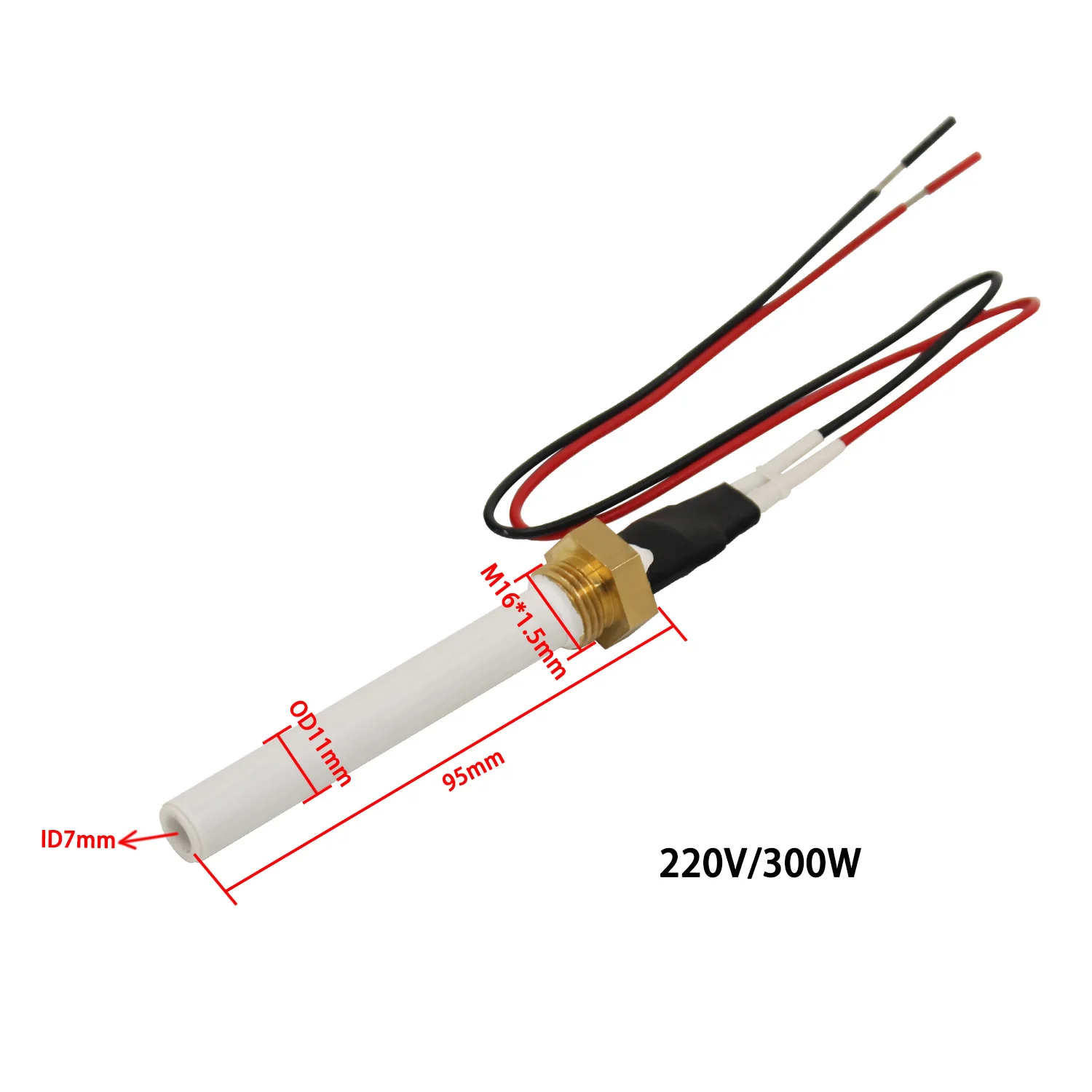 220 В 350 Вт пеллетная горелка, черный керамический воспламенитель, керамический нагревательный патрон Tubespark для подставки пеллетных 100*6*11,5 мм 6,5*110 * мм