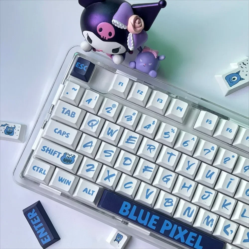 Small Full Set, Cherry, Keycap Set, Large Blue Type PBT for Mx Cherry Gateron Switch Mechanical Keyboard Kit