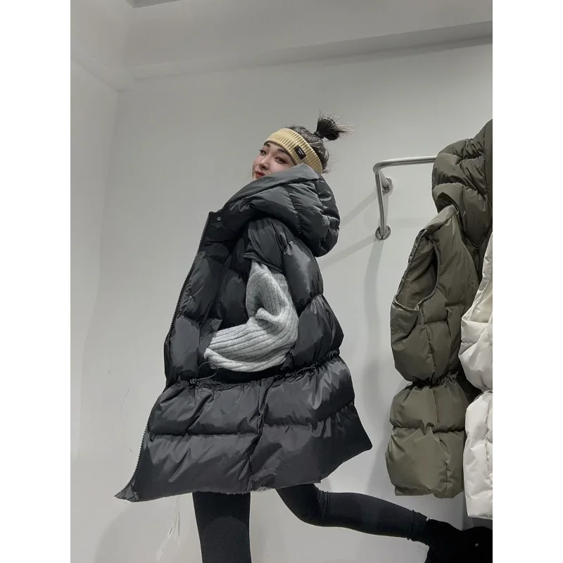 

Модный хлопковый жилет с капюшоном на талии для женщин, утепленная верхняя одежда, теплый жилет