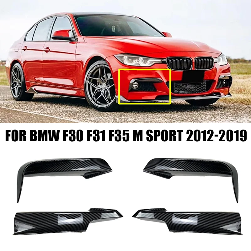 Fit For BMW Accessories 3 Series F30 F31 F35 M Sport 320i 325i 328i 335i 2012-2019 Fog Lamp Cover Trim Front Canards Splitter Bo