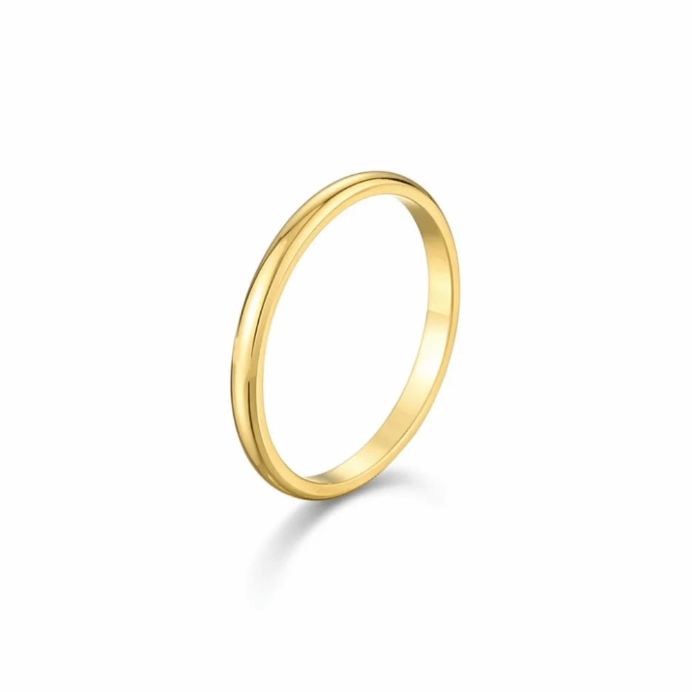 Simple Durable Stackable Plain Band Rings Twist Design 2MM Thin Rings Smooth Minimalist Style Titanium Steel Rings Midi Ring