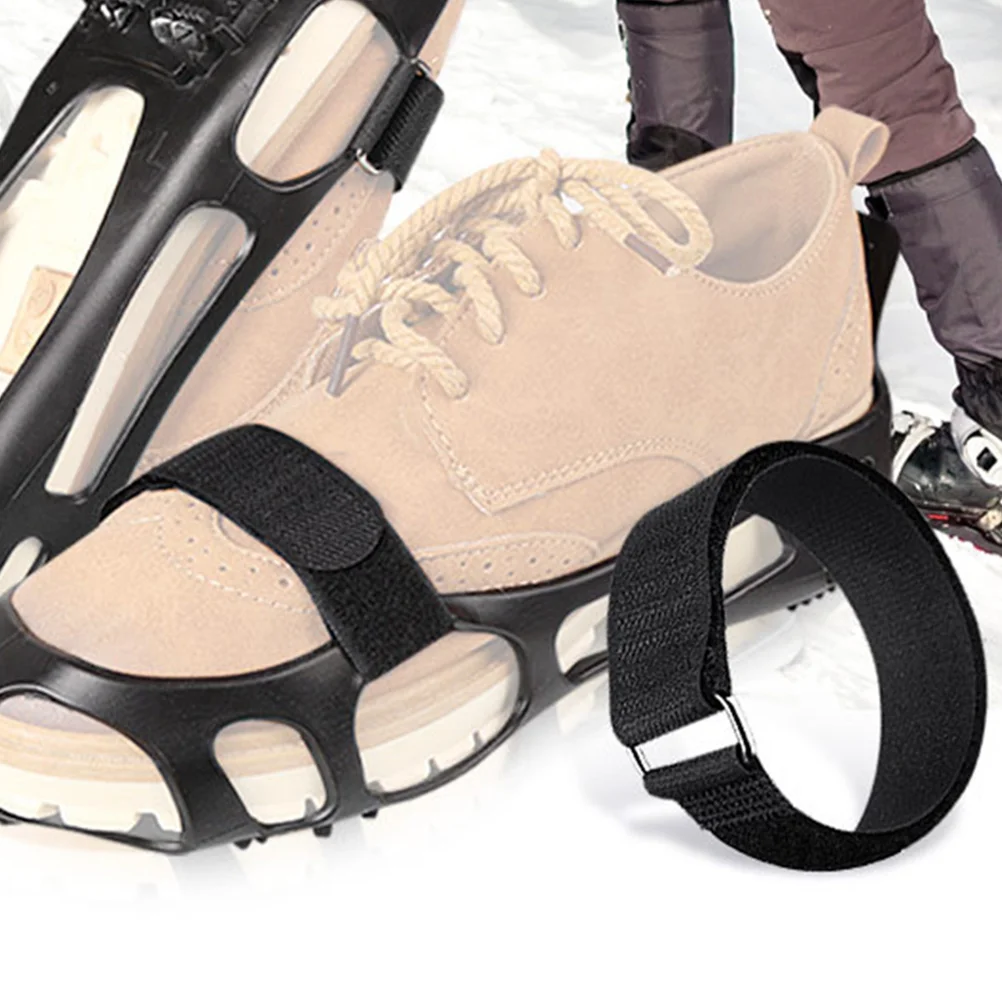 

4pcs Anti-slip Strap Ratchet Climbing Shoes Crampons Spikes Boot Straps Non-slip Adjustable Metal Buckle Suitable All Shoes
