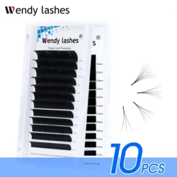 5/10 PCS Easy Fanning Lashes Russion Volume Mega Eyelashes Extension Auto Flowering Rapid Blooming Fans lashes Fast Delivery