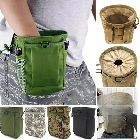 Molle 드로스트링 탄창 덤프 파우치, 조절 가능한 유틸리티 벨트, 패니 힙 홀스터 백, 야외 사냥 액세서리, 1 개