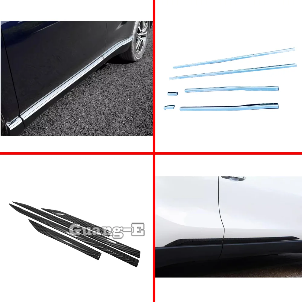 For Toyota Venza/Harrier 2021 2022 2023 2024 ABS/Steel Side Door Body Molding Strip Trim Frame Stick Exterior Accessories