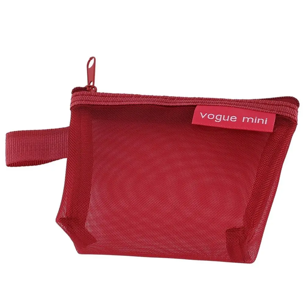 

Нейлоновая прозрачная сетчатая сумка для хранения, косметичка, сумка для губной помады, мини-кошелек для монет, сумка для мелких предметов, сумка для хранения кабеля для передачи данных, косметичка