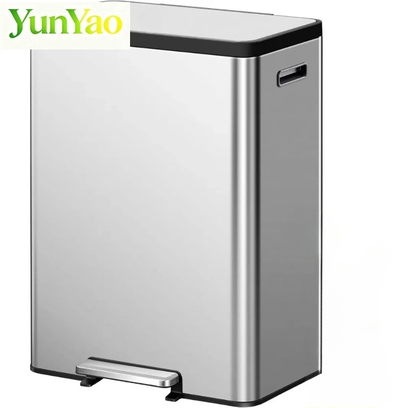 

Двойной мусорный бак 36 л + 24 л с корзиной для переработки, мусорный бак из нержавеющей стали с крышкой, отделение для дезодоратора