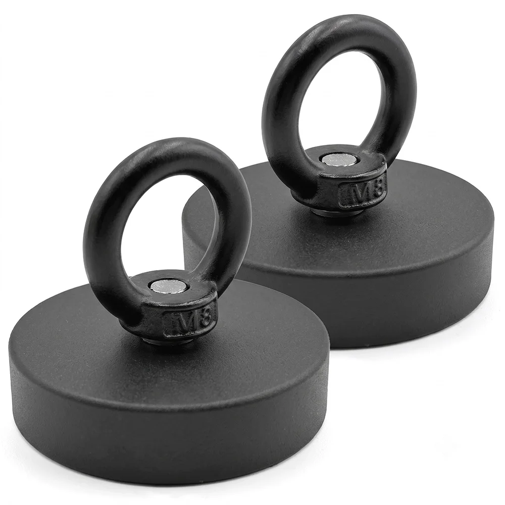 Super Strong Rare Earth Magnet D16 to D60mm Heavy Duty Fishing Hook with Countersunk Hole Eyebolt Efficient Underwater Salvage