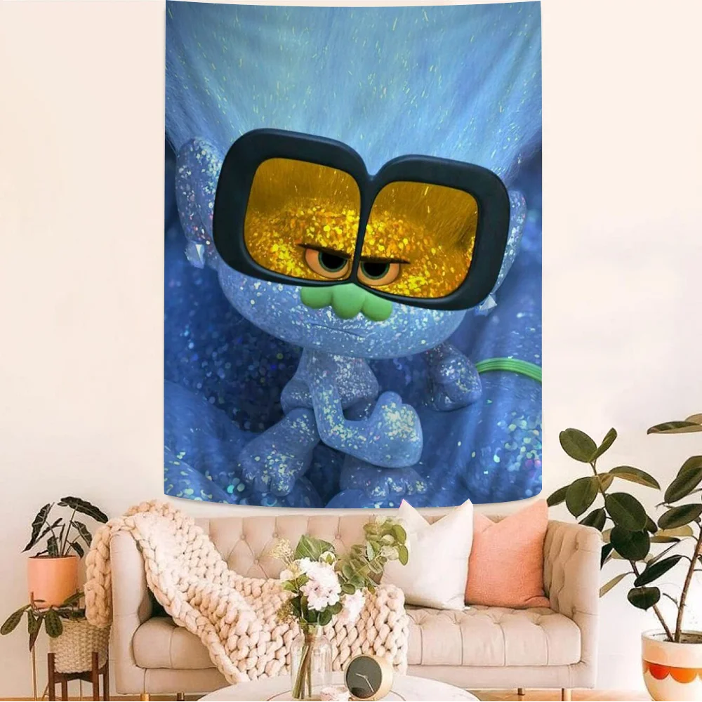 

T-Trolls Cartoon Cartoon Tapestry For Living Room Home Dorm Decor INS Home Decor