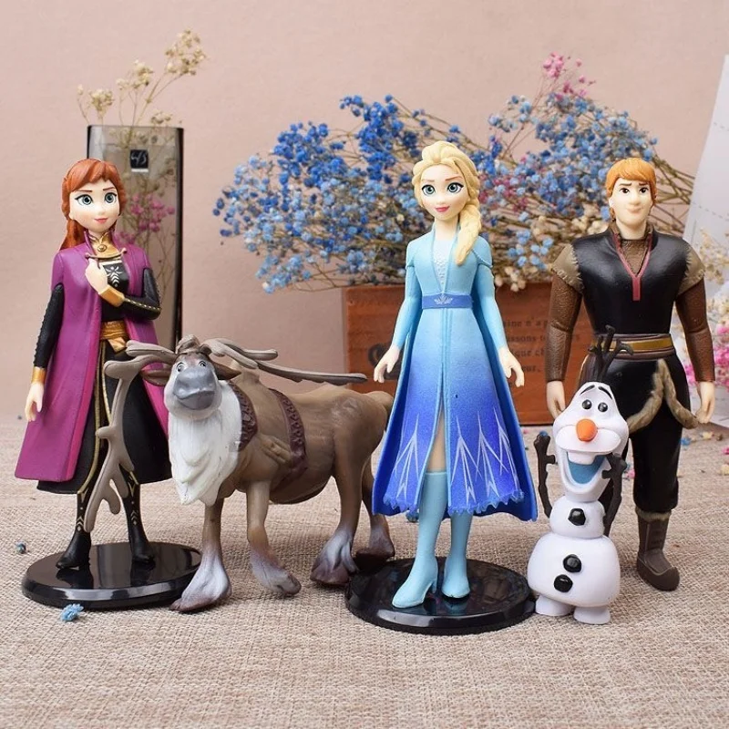 Herocross Disney Frozen 2 Elsa Anna Olaf Figures Model Princess Elza Girls Doll Toy Set Preferred Gift For Children Gifts