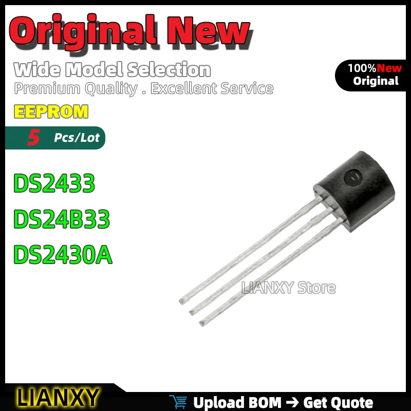 5pcs TO-92-3 DS2433 DS24B33 DS2430A EEPROM New Original