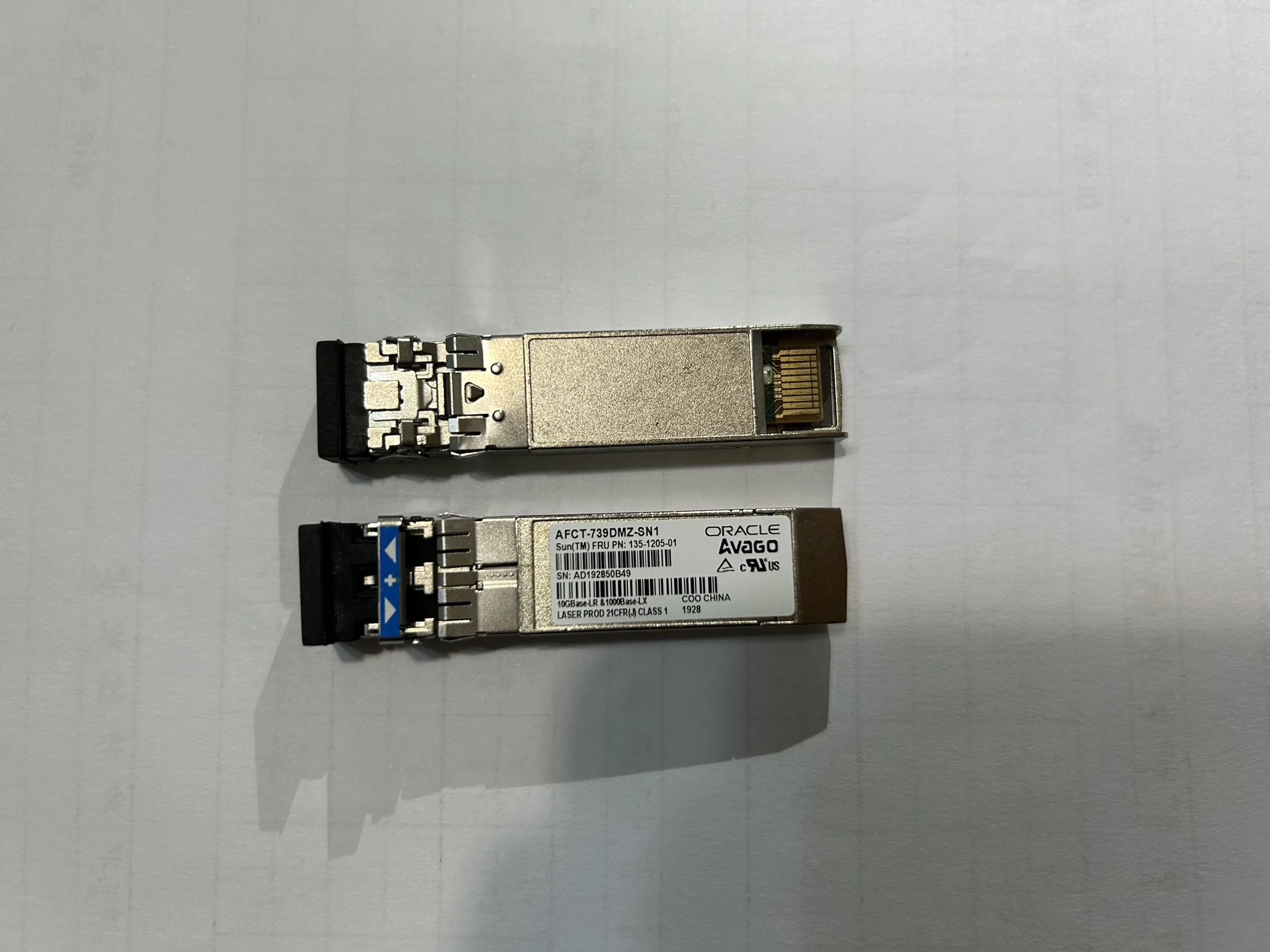 SUN ORACLE 10GB SFP Fiber Transceiver 135-1205-01 AFCT-739DMZ-SN1 ORACLE 10G LR 1310nm Optical Fiber