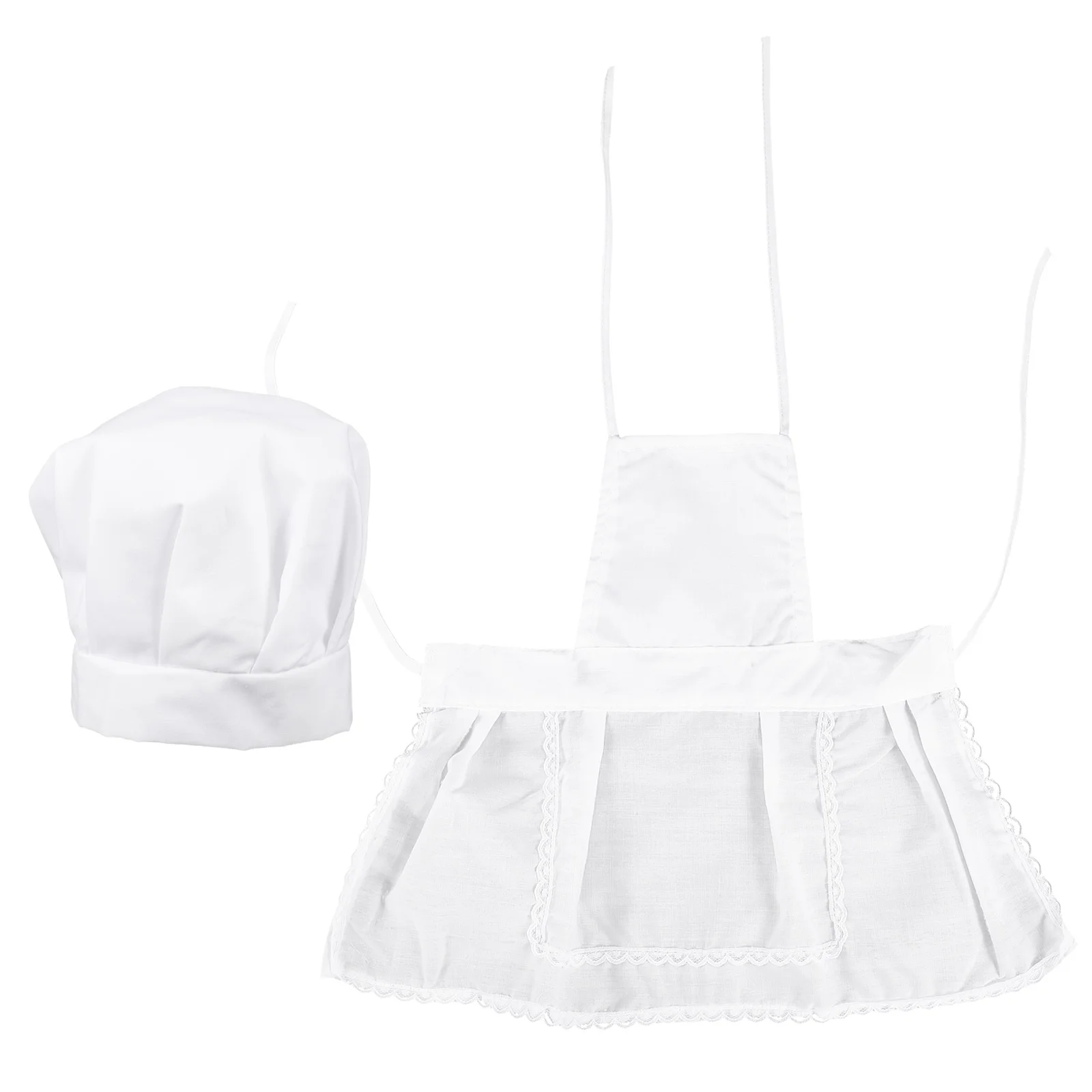 

Children's Suit Kitchen Cooking Apron Chef Head-wear Girl Baking Hat Role Play Costume Career Housework Sleeveless