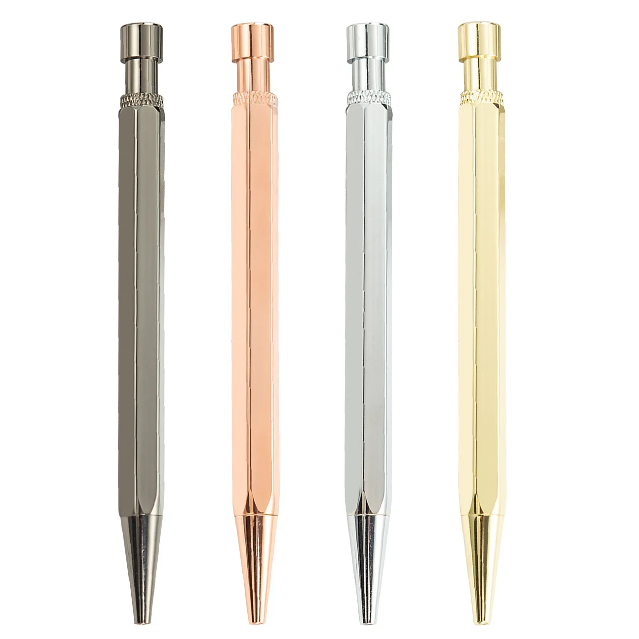 Push Type Hexagonal Brass Pen Business Metal Signature Pen Personalized Gifts Ballpoint Pen Learning Supplies Office Supplies