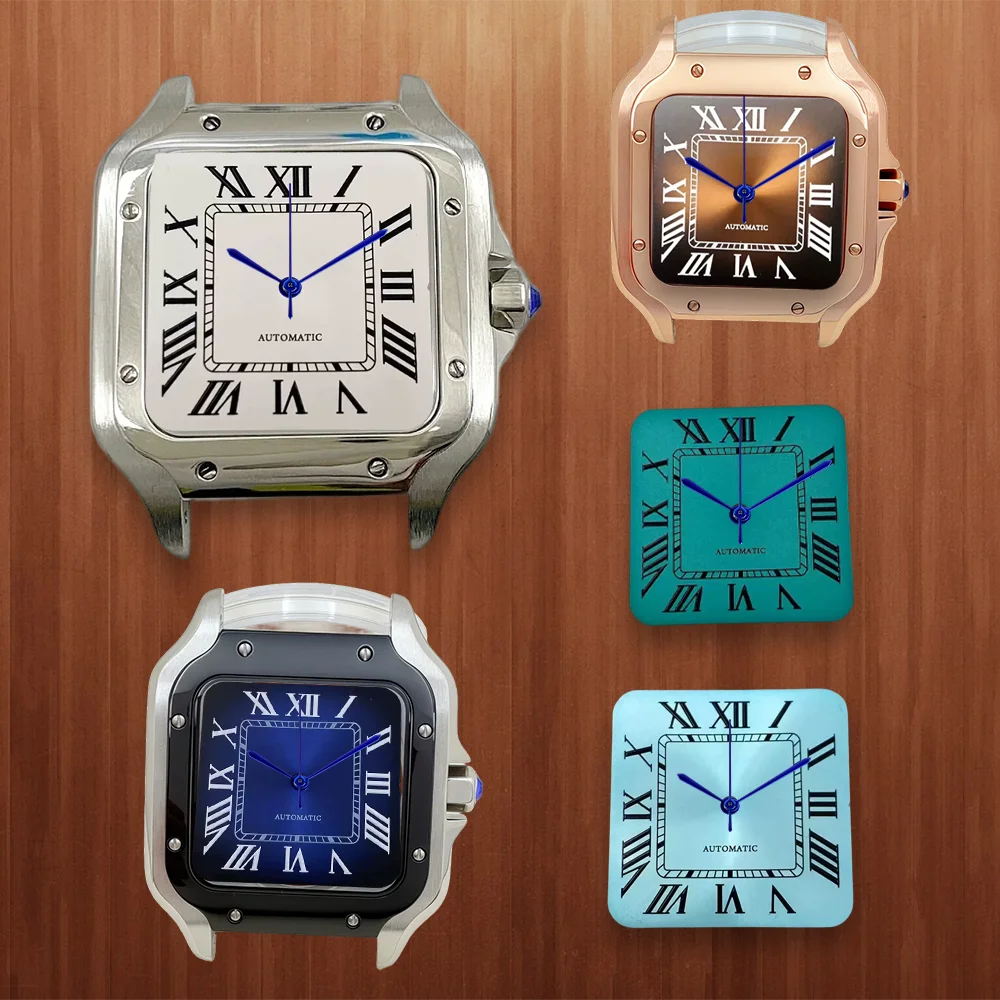 27mm S Dial Square Dial Rome Dial No Luminous Fit NH35/NH36 Japan Movement 27mm nh35 Watch Modification Accessories Watch case