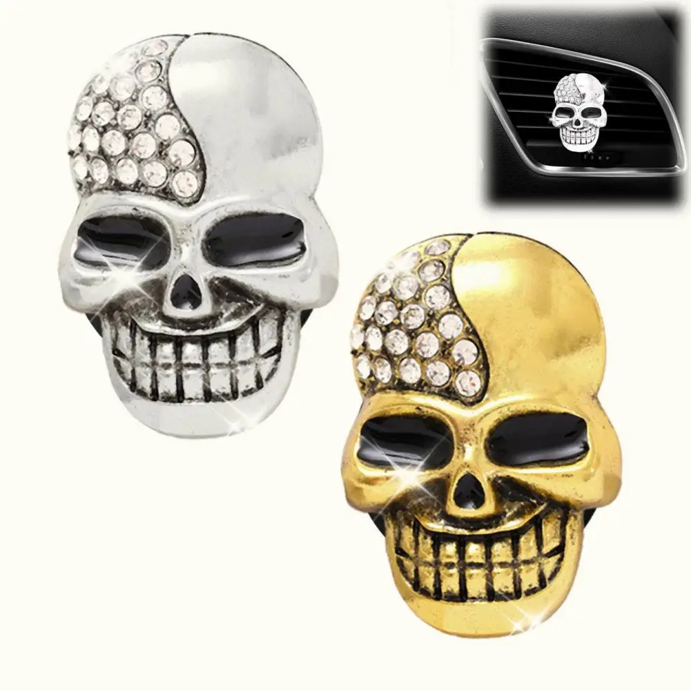 Car Air Freshener Vent Clip Halloween Car Vent Clip Air Fresheners Half Faux Skeleton Diffuser Skull Decorative Clips for Auto