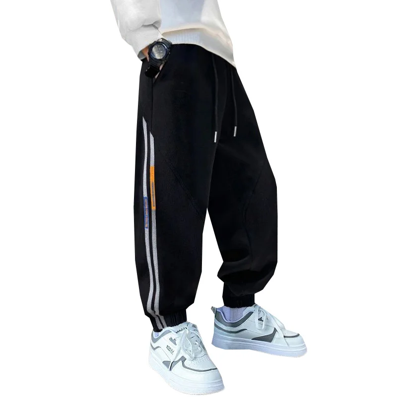 

New Autumn Kids Boys School Sport Sweatpants Cotton Side Striped Teenage Big Boy Cool Trousers Casual Clothes 5 7 9 11 13 14Yrs