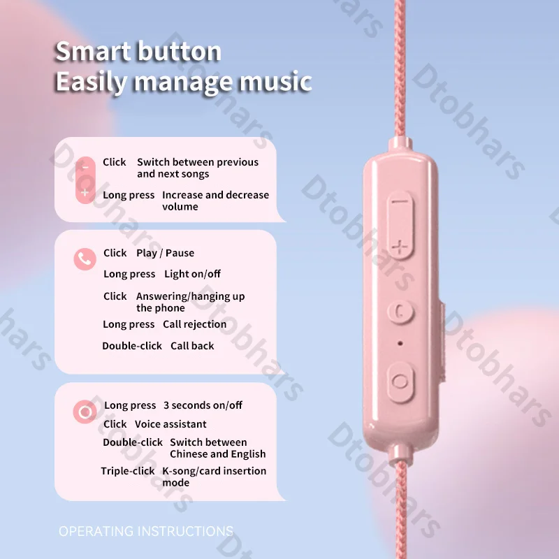 Wireless Bluetooth Earphone Neck Hanging Style Cute Cat Space Cabin RGB Light Effect Long Battery Life Sport Headphone For Girls view 4