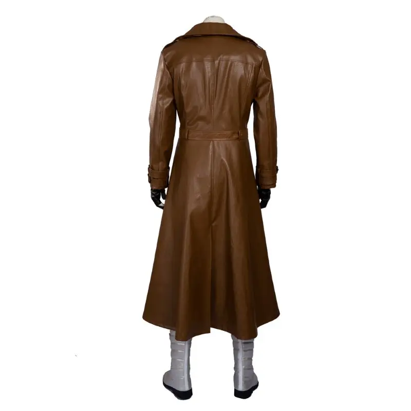 Superhero Gambit Costume X-Men Gambit Cosplay Costume Adult Man Halloween Party PU Leather Suit Long Trench Coat Custom Size