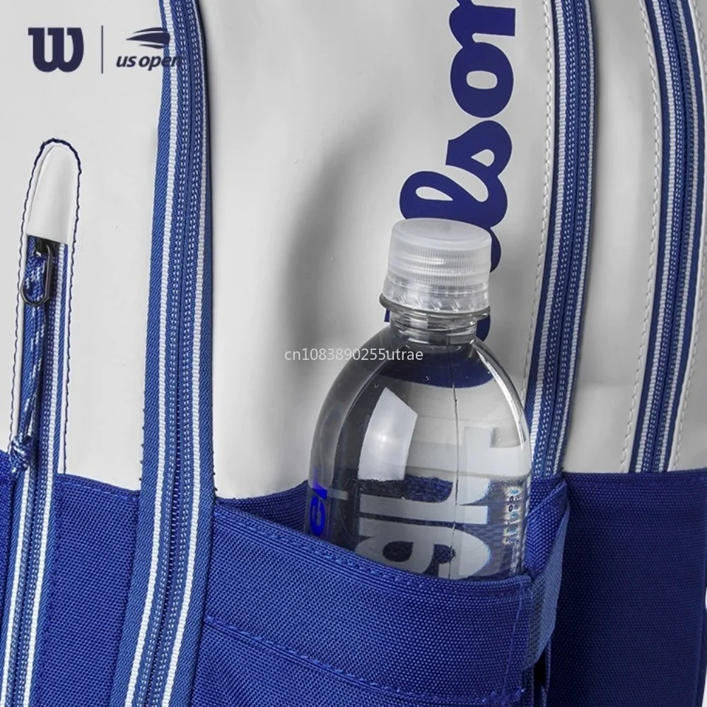 Wilson US Open Super Tour-mochila de raqueta ligera para equipo, bolsa grande de tenis con aislamiento térmico, color blanco y azul, 2 paquetes