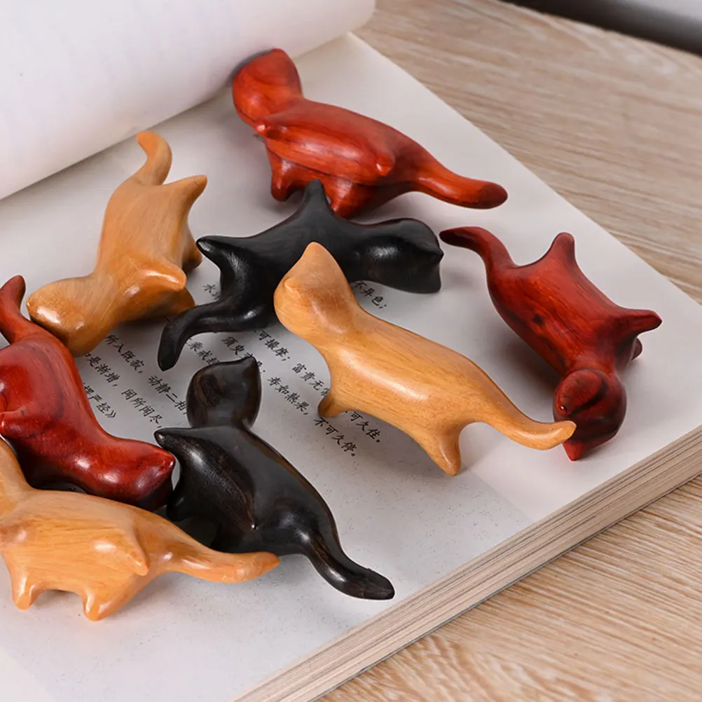 

Sandalwood Cat Miniature Wooden Carving Handcrafted Kitten Decor For Home Office Desktop Tabletop Ornament Cat Sculpture Statue