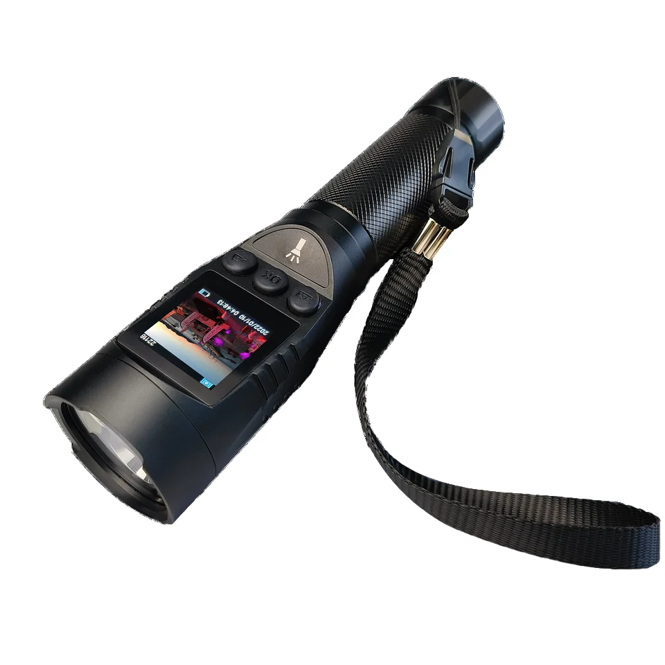 

Aluminum Alloy Digital Display GPS WIFI Rechargeable Video Recorder Torch Light Camcorder LED DVR Flashlight 4K for Outdoor