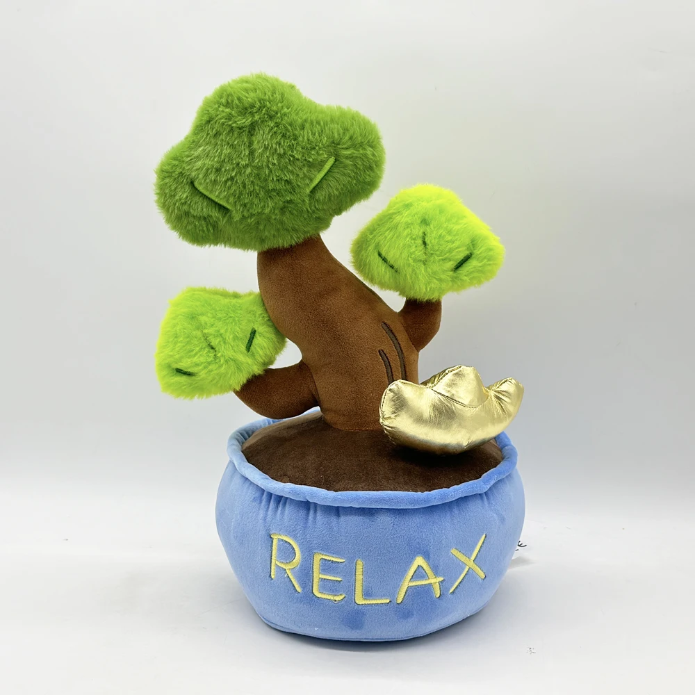 The Chinese homophonic meme 'put green pine' means to relax, 'One Coconut Wealthy' means overnight wealth fun plush dec gifts