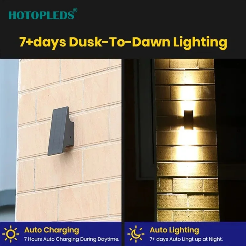 

Solar Wall Lamp Outdoor Courtyard Waterproof Up and Down Light Wall Washing Spotlight Garden Waterproof Led Light ESL-83