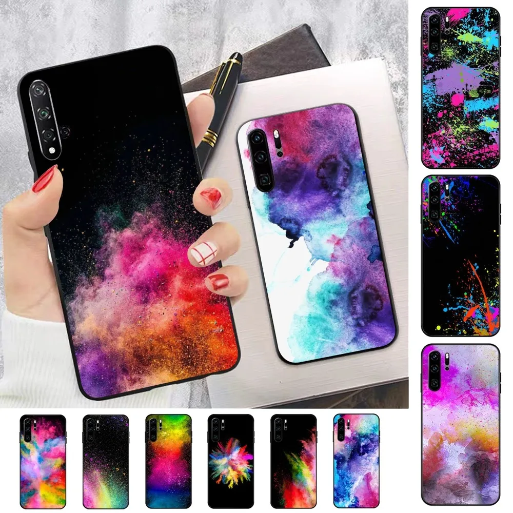 Watercolor Ink Splash Arts Phone Case For Huawei P 8 9 10 20 30 40 50 Pro Lite Psmart Honor 10 lite 70 Mate 20lite