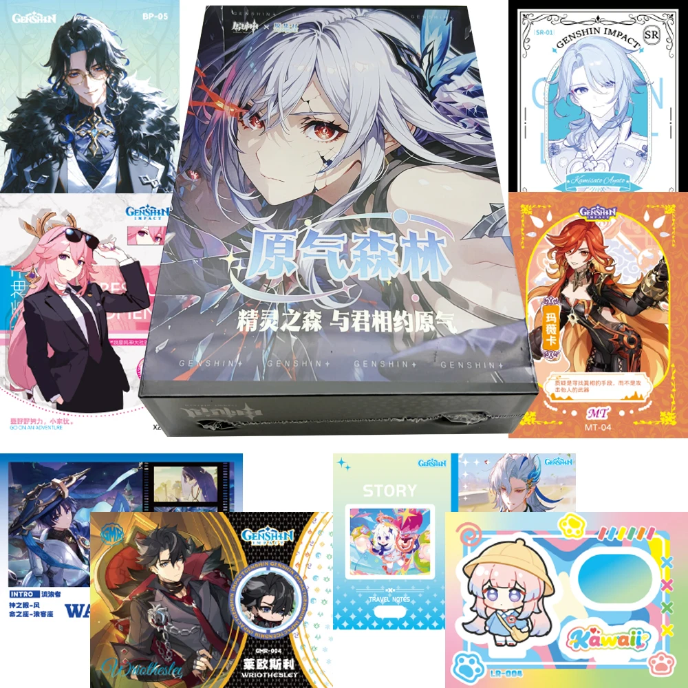 Genshin Impact Game Trading Cards Open World Fantasy ACG Charming Character Fun Surprise Collection Cards Birthday Hobby Gift