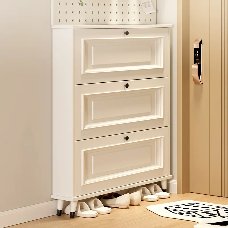 

Ultra-thin tipping shoe cabinet multi-layer household entryway cabinet integrated shoe rack storage artifact narrow storage