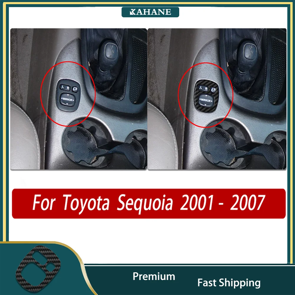 

Easy-Install Carbon Fiber Stickers - Car Interior Upgrade for rearview mirror control For Toyota Sequoia XK30 XK40 2001- 2007