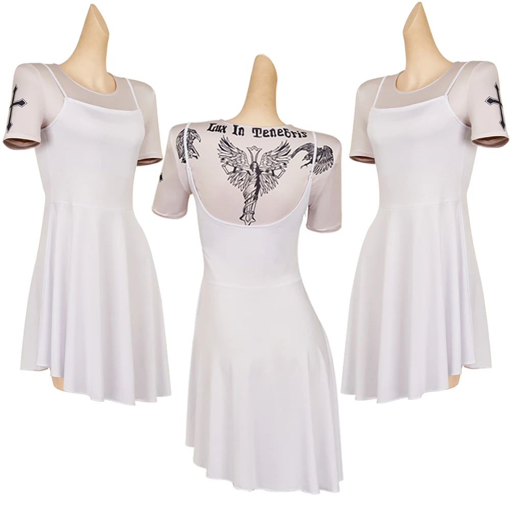 2025 فيلم من عالم جون ويك راقصة الباليه تأثيري فساتين روني الملابس الإناث الكبار هالوين لعب الأدوار البدلة وتتسابق