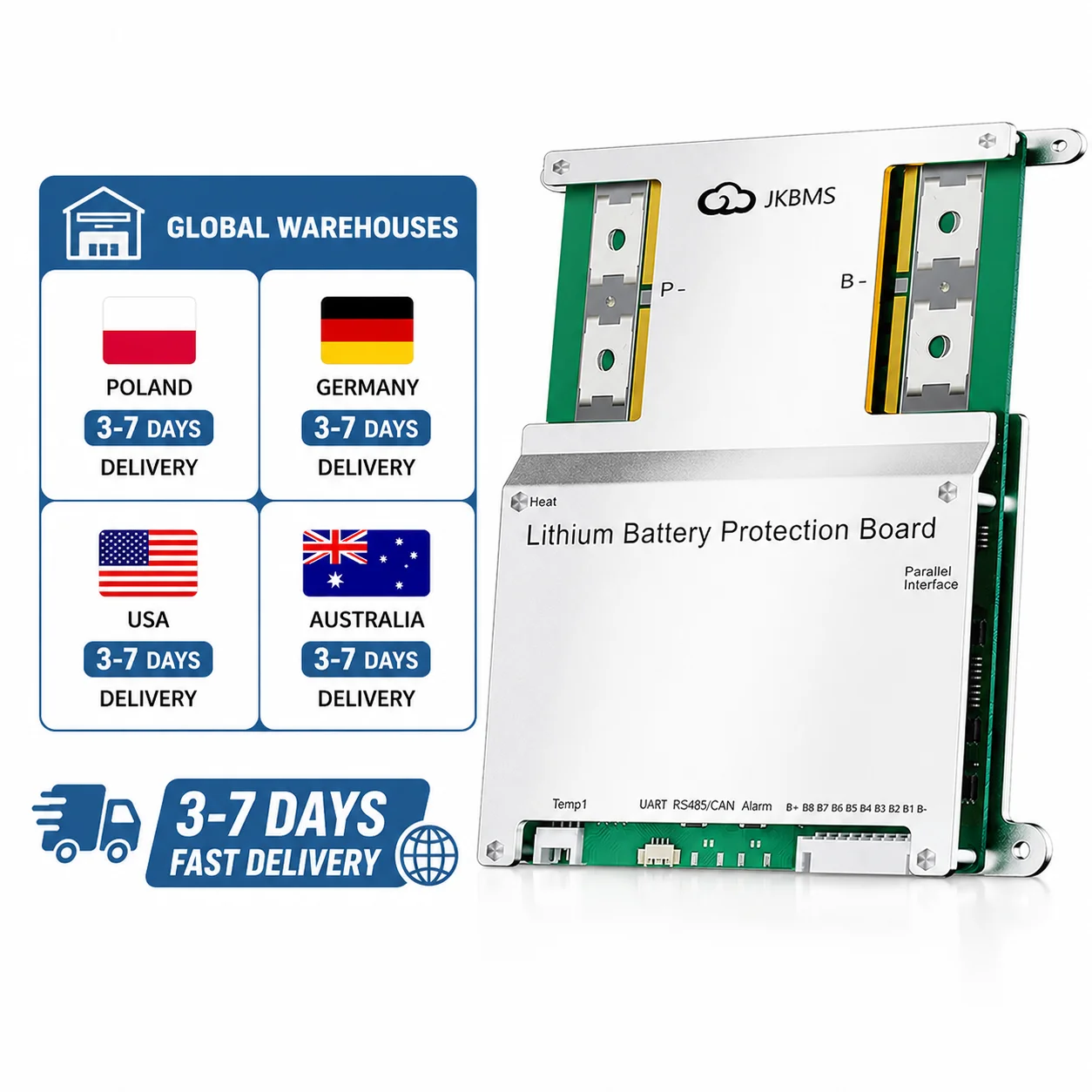 JK Smart BMS with Active Balancer 8S 12S 16S 24S Multiple Versions 60A-200A Lithium Battery Pack Protection BMS
