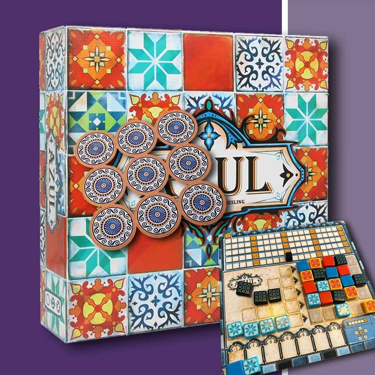 Juego de mesa novedoso de 2025, juego de estrategia de reemplazo de azulejos, hermoso arte mosaico, diversión familiar para niños, juego de fiesta de 30-45 minutos