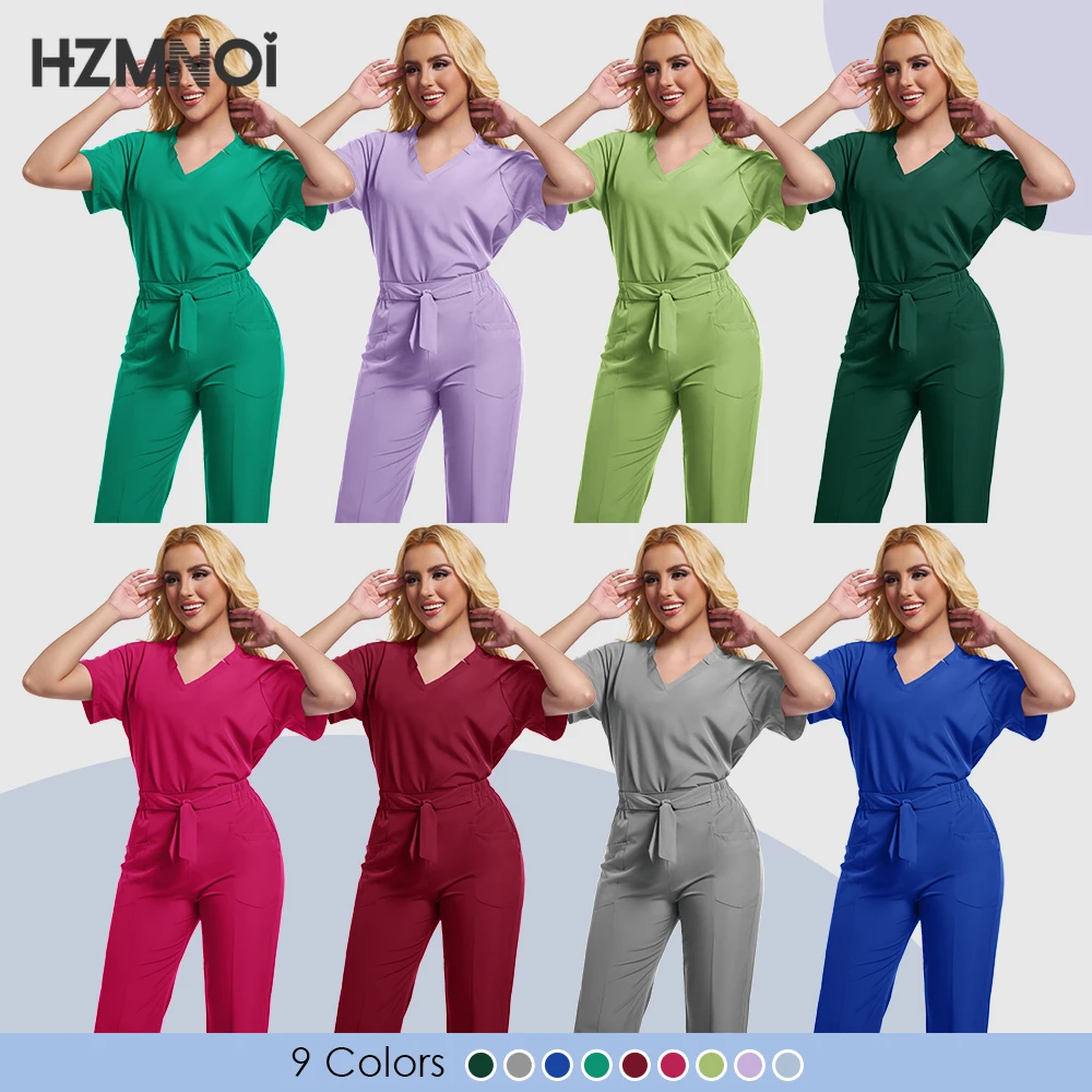 HZMNOI New Operating Room Short Sleeve Hand Washing Suit Women's Jacket Work Clothes Nurses' Uniform Doctor Operating Gown Suit