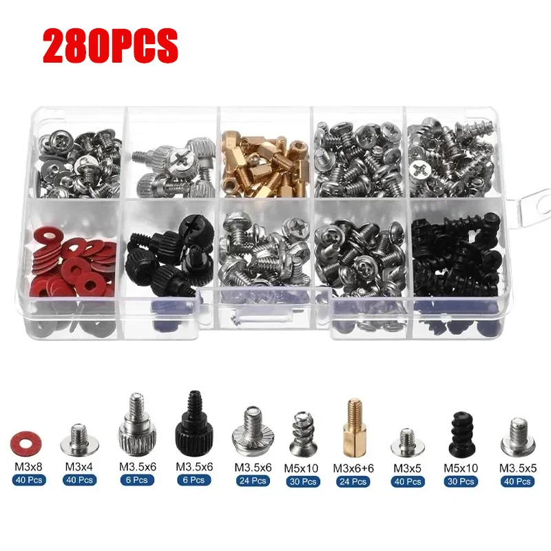 PC Computer Schrauben Kit Motherboard Netzteil Schraube Computer Reparatur Montieren Gehäuse Lüfter Hand Schrauben Bolzen Abstandsscheibe Set