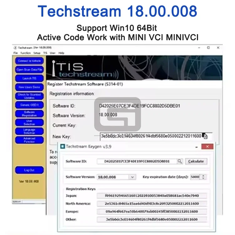 Newest Version T Oyota Techstream 18.00.008 Software Car Electrical Fault Diagnostic Tool For T Oyota Lexus