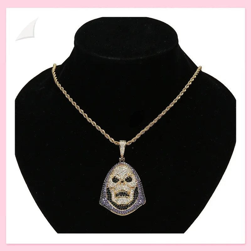 

Популярный кулон-череп из циркона, персонализированное модное мужское ожерелье