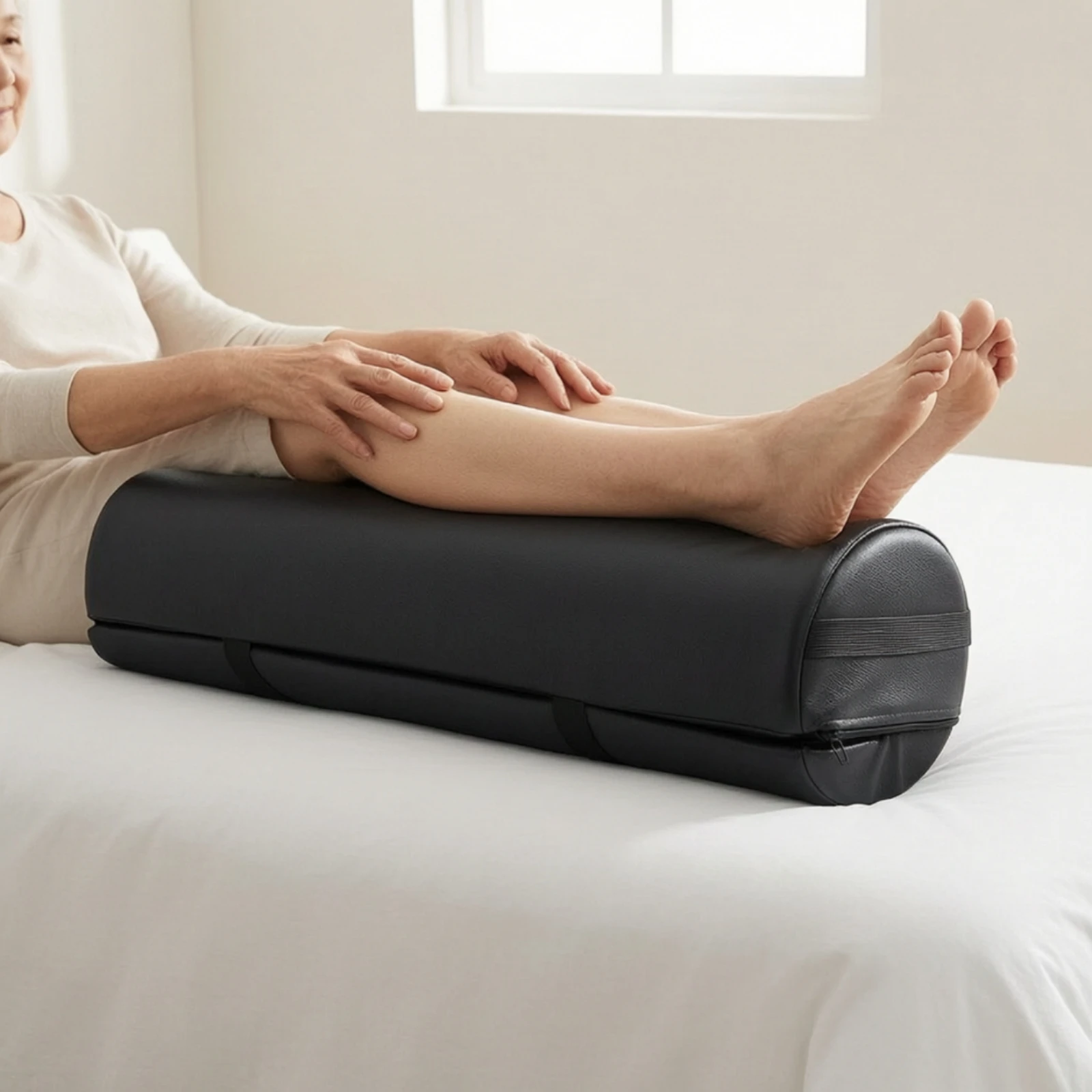 Leg Elevation Pillow with Handle Easy-to-Clean Semicircular Cushion Pillow Long-Lasting Elevating for Adults, Bed, Home Recovery