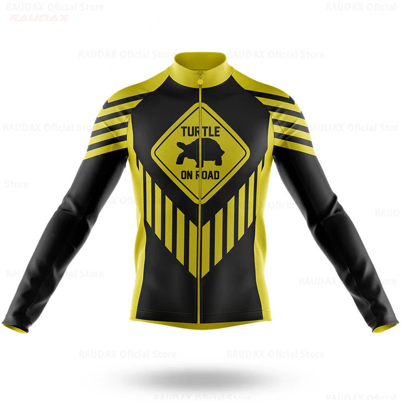 Funny Turtle Long Sleeve Cycling Jersey Bicycle Clothing Breathable Road Bike Racing Jersey Unisex Anti-UV MTB Riding Wear Shirt