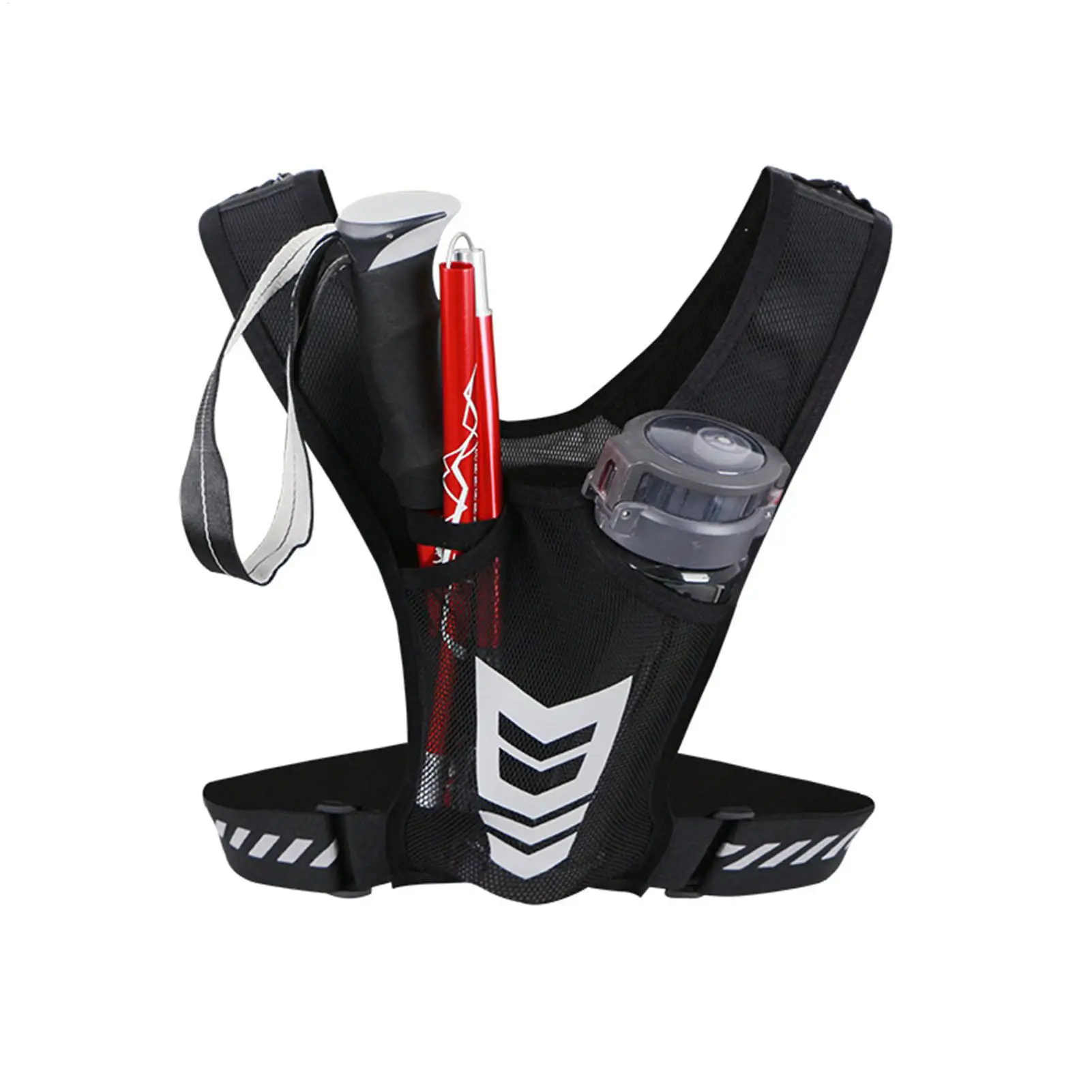 

Breathable Running Vest Phone Holder Reflective Sports Outdoor Chest Rig Running Accessories With Water Bottle Holder