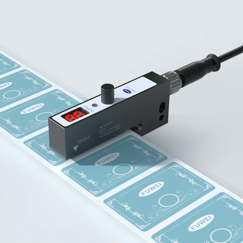 FGU03-S dedicated photoelectric sensor for adhesive labeling machine slot type non transparent label sensor