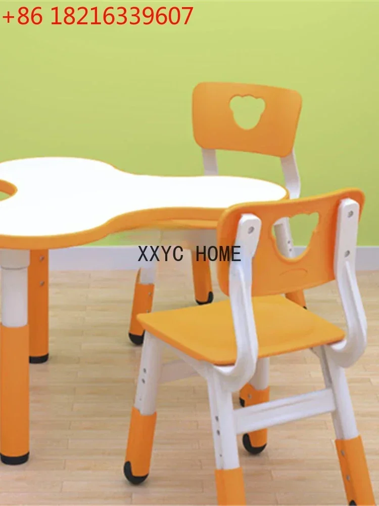 TAO Clover Table Adjustable Three-Seat Kindergarten Children Baby Learning School Desk and Chair