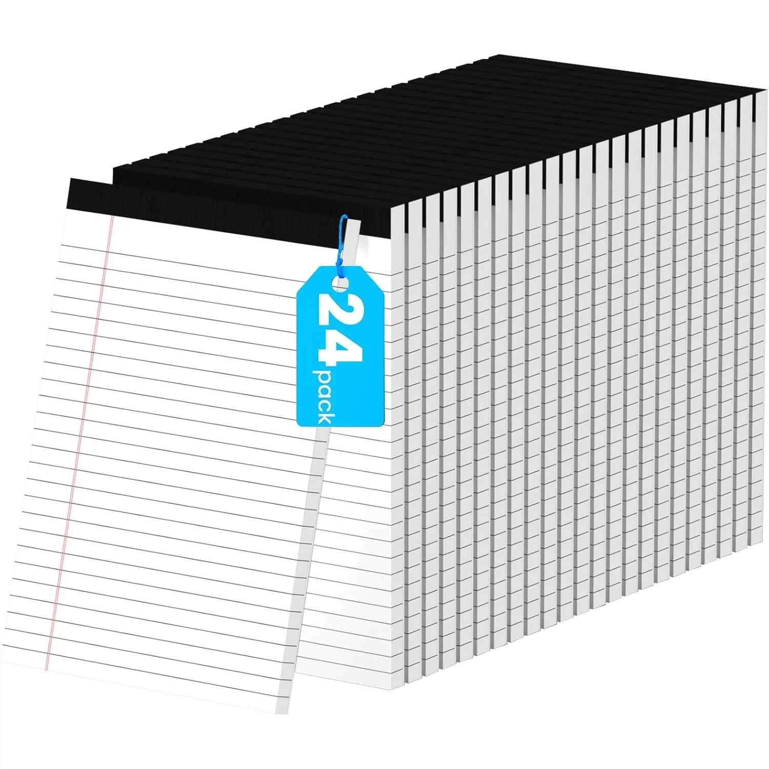 

5x8 Notepads, 24 Pack College Ruled Legal Pads with Perforated Sheets for School and Office Use