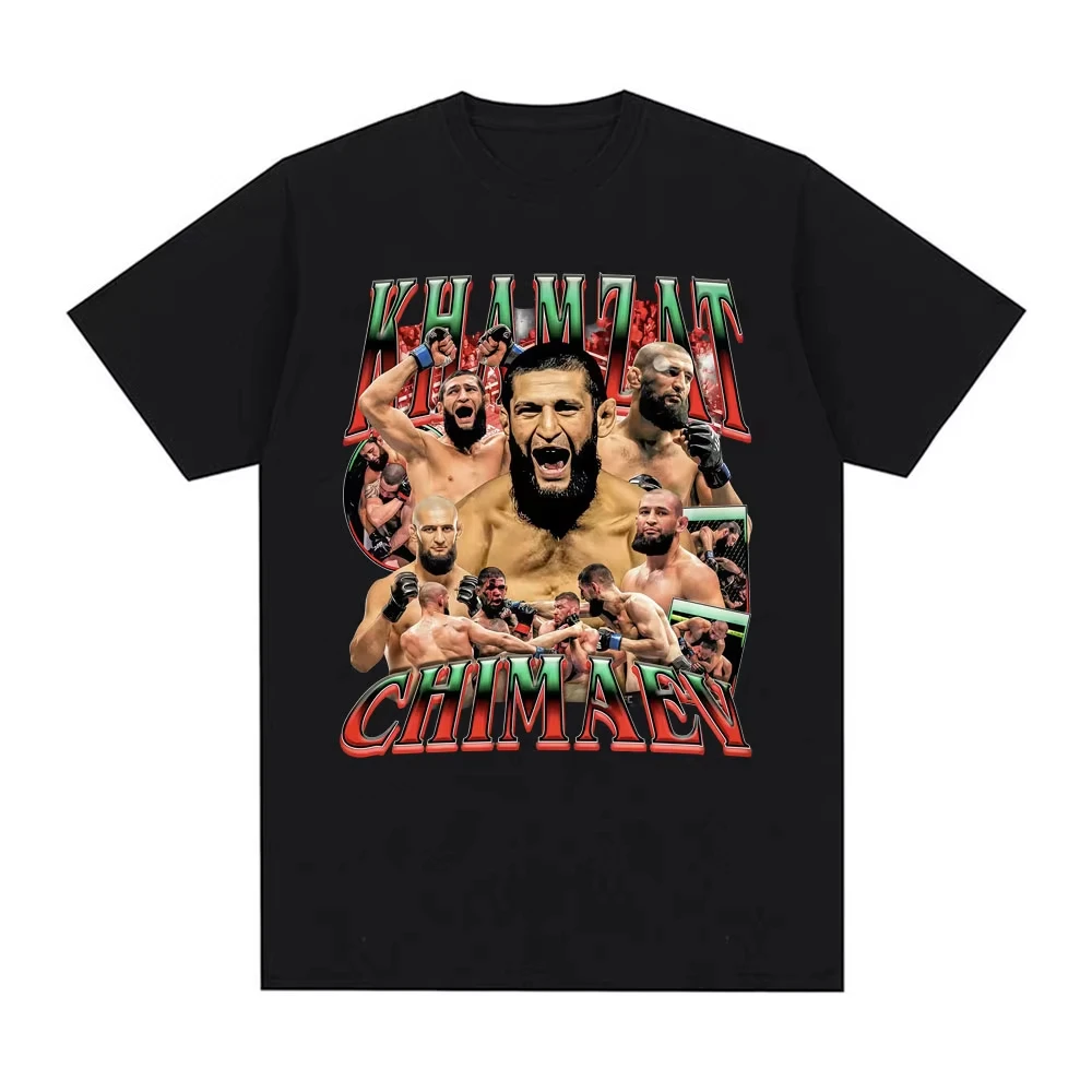 Limited Khamzat Chimaev Vintage 90s T-shirts for Men Women Harajuku Cool High Quality T Shirt Cotton Oversized Tshirt Streetwear